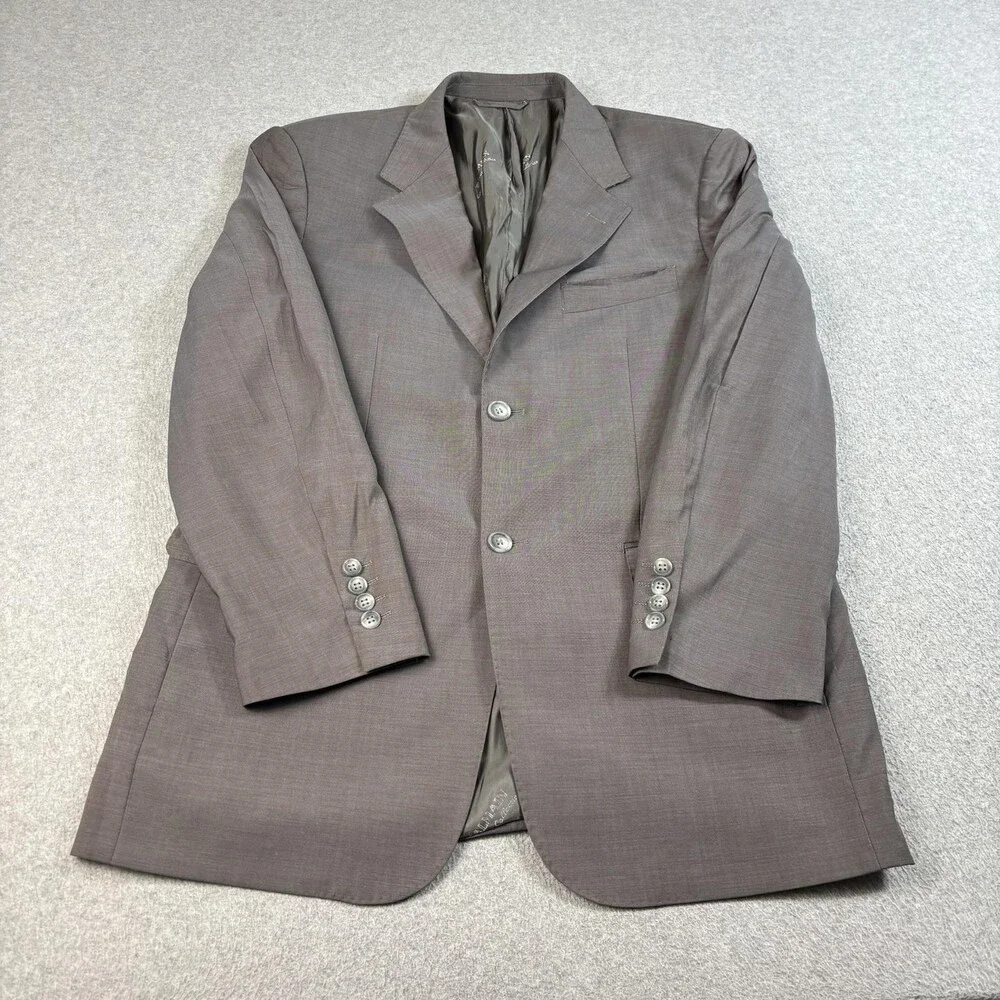 Balmain Wool Blazer Men 42 Gray Silk Cashmere Sport Coat Jacket Career Office